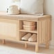 image 9 of SoBuy Wooden Shoe Storage Bench with Seat Cushion, Natural, 47.6x13.8x19.3 in, 20.6 kg - FSR163-N
