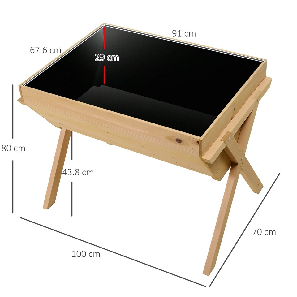 image 1 of Outsunny Wooden Planter Raised Bed Stand Vegetable Flower Bed