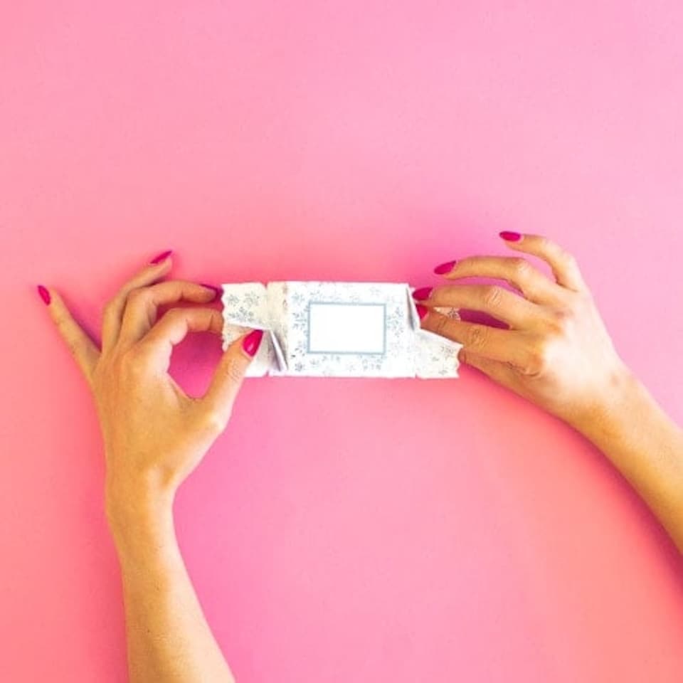 image 1 of Silver Snowflakes Christmas Mini Cracker Gift Boxes - Pack of 4