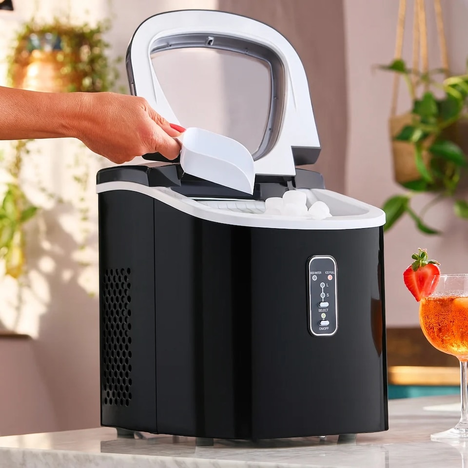 image 1 of Cooks Professional Ice Maker Machine with Scoop & 2.2L Tank - Makes 14KG Per Day | Black