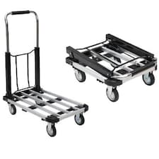 TUFFMATE 150kg Folding Aluminium Flatbed Trolley - 4-Wheel Heavy Duty Compact Platform Truck