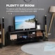 image 4 of HOMCOM Wall Mounted TV Stand Unit with Storage and High Gloss Effect, Black