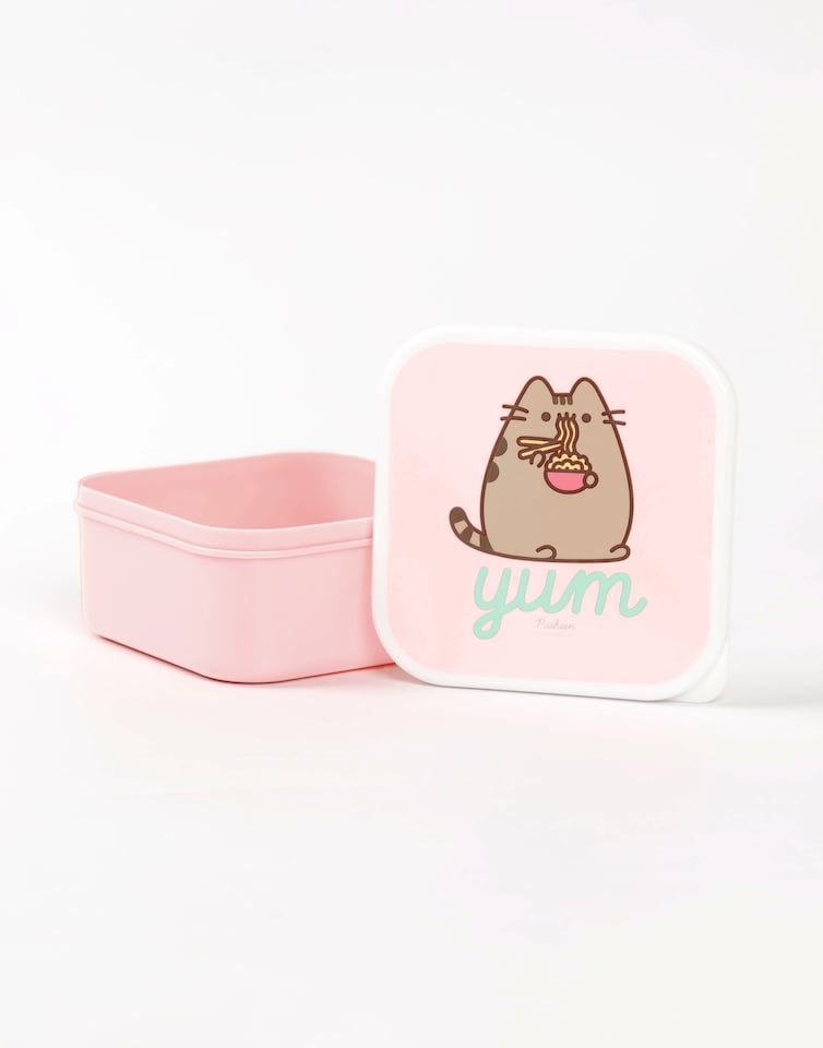 image 1 of Pusheen the Cat Mint Lunch Bag, Lunch Box and Drinks Bottle Set | Snack Attack Polkadot School Lunch Set for Girls | Transparent Water Bottle | Pusheen Merch