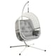 image 1 of Outsunny Hanging Egg Chair w/Stand & Cushions, Dark Grey Grey | Light Grey