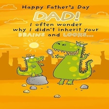 Words 'n' Wishes Father's Day Card for Dad, Humerous Card for Father's Day, 23.5 x 16.5 cm,