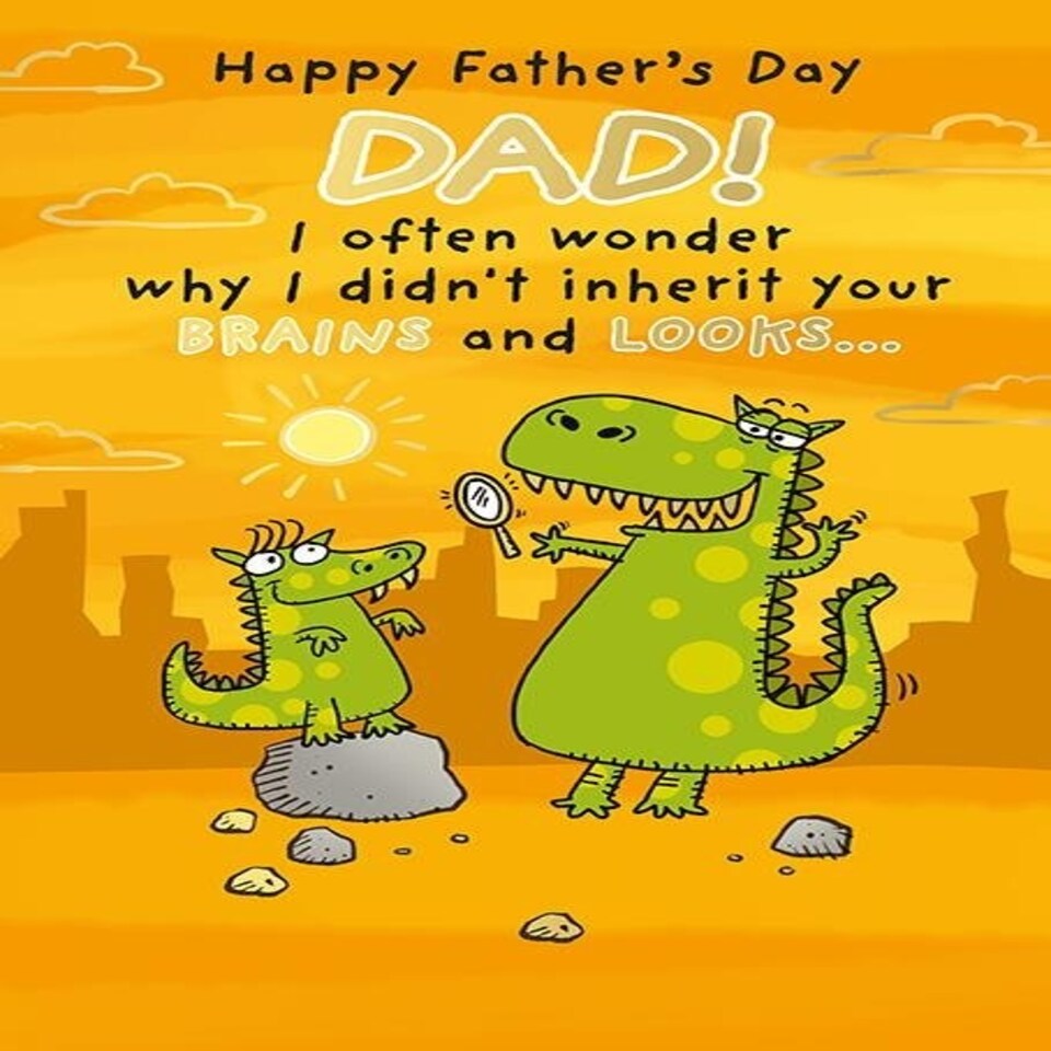 Words 'n' Wishes Father's Day Card for Dad, Humerous Card for Father's Day, 23.5 x 16.5 cm,