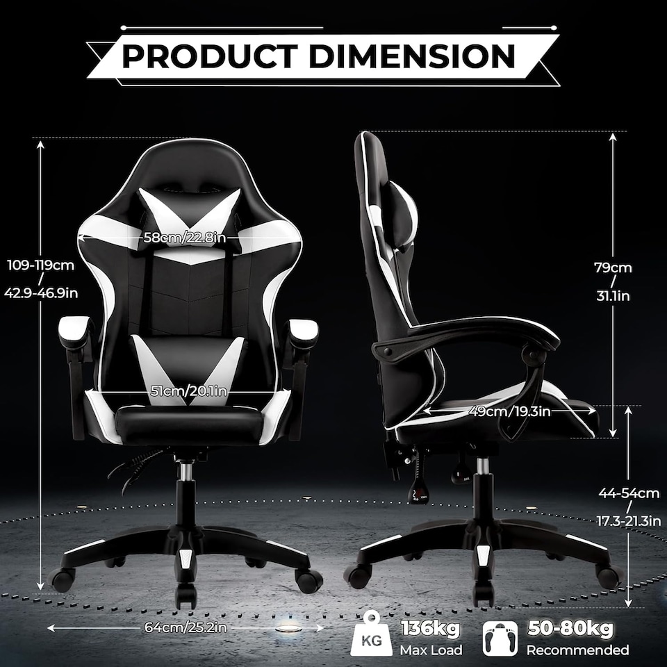 image 1 of Ergonomic Gaming Chair | Black | Black