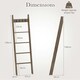 image 2 of COSTWAY Bamboo Blanket Ladder 5-Tier Ladder Shelf w/4 Removable Hooks-Brown Brown | One Size