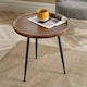 image 4 of Small Coffee Table Round Rustic Solid Mango Wood Living Room Furniture Unit Brown