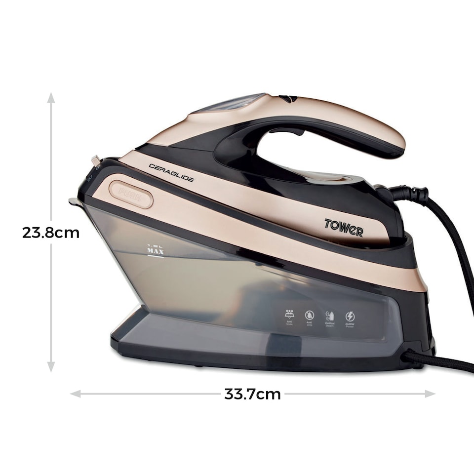 image 1 of Ceraglide 2400W 1.5L Steam Gen Champagne Gold and Black