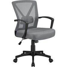 Yaheetech Adjustable Computer Chair Study Chair with Mid Back Grey | Dark Grey