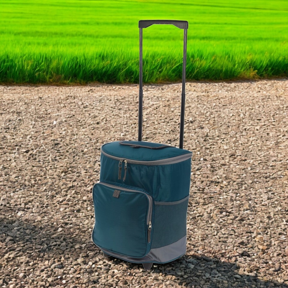 image 1 of 28L Insulated Large Cooler Bag Trolley Cart | Blue | 1
