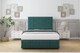 image 2 of Sloomy Lisbon Emerald Plush Divan Bed Base 2 Drawers Foot-End With 54 Inch Floor Standing Headboard & 12 Inch Matching Footboard | Green | Emerald | Double | 1