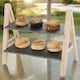 image 2 of 2-Tier Slate and Wood Snack Display Stand