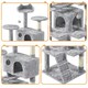 image 4 of Yaheetech 156 cm Multilevel Indoor Cat Climbing Frame Light Grey