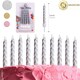 image 2 of 10Pcs Silver Candles - Birthday Cake Topper Silver