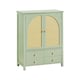 image 1 of SoBuy Sideboard Storage Cabinet with 4 Drawers & 2 Rattan Doors, Green, 27.6x13.4x35.4 inches, 26.6 kg - FSB72-GR