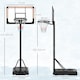image 5 of SPORTNOW Basketball Backboard Hoop Net Set System with Wheels, 182-213cm - Black