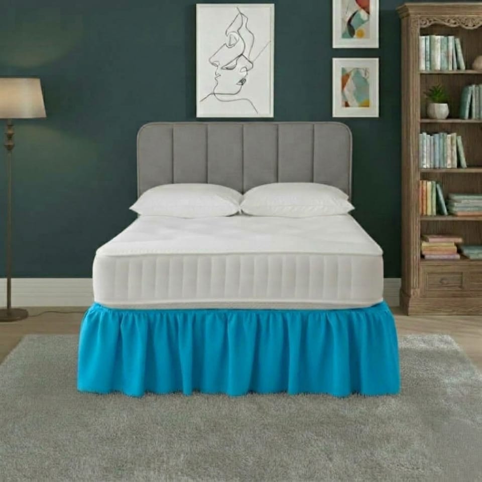 image 1 of Base Valance Polycotton Sheet for Divan Beds Easy Care Bed Base Cover | Blue | Teal | Single