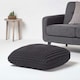 image 2 of Homescapes Black Square Cotton Knitted Pouffe Floor Cushion | Black | 70 x 20 cm