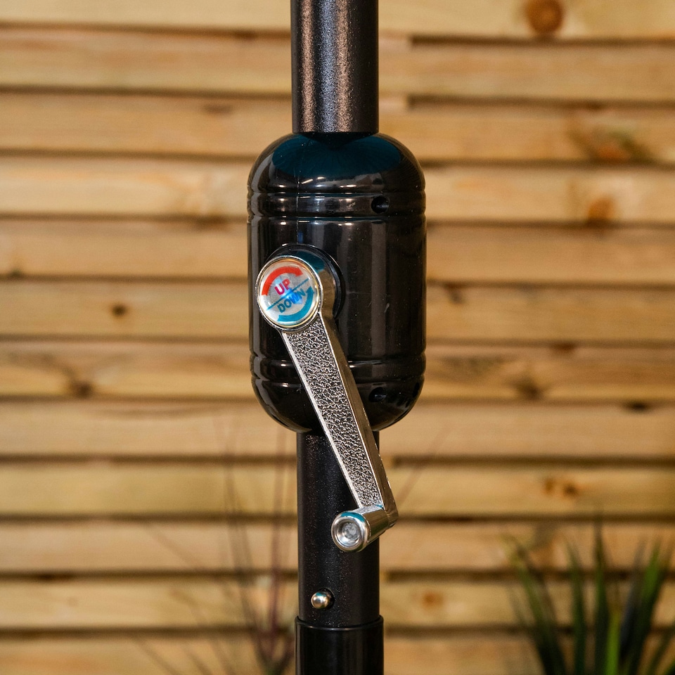 image 1 of 2.6m Aluminium Shanghai Garden Patio Sun Shade Parasol with Crank & Tilt in Turquoise Blue