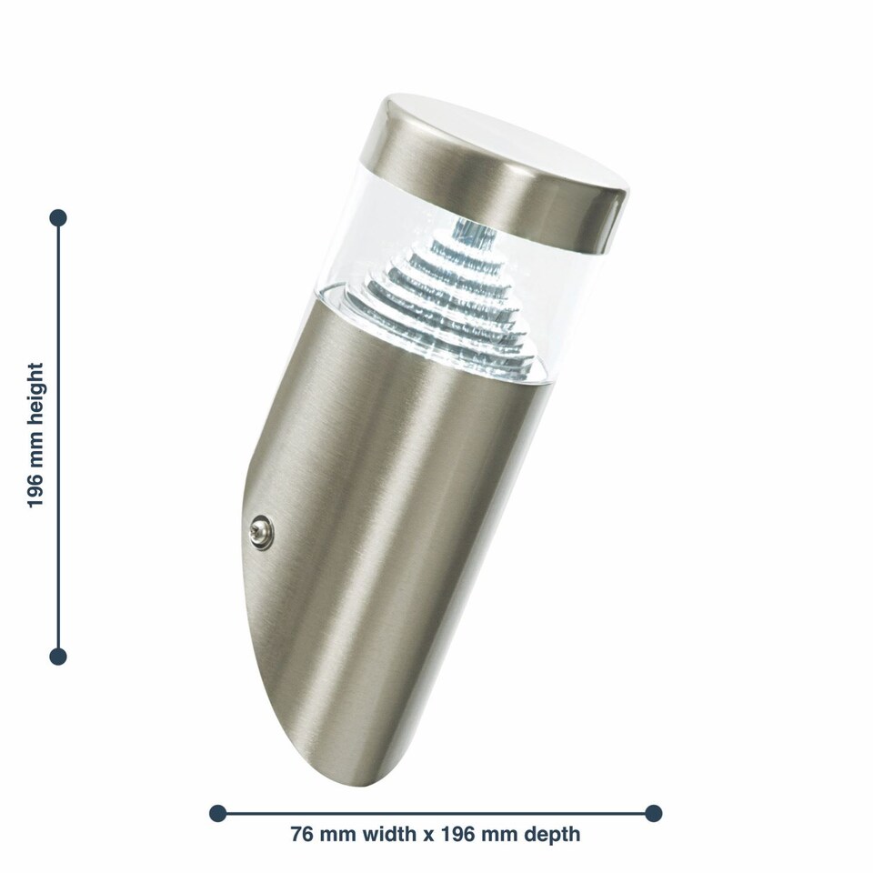 image 1 of Set of 4 Inca - Outdoor Stainless Steel LED Wall Lights | Grey | Clear | 4