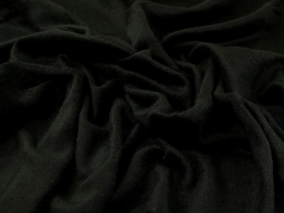 John Louden Black Wool Fur Coating Dressmaking Fabric, 150cm / 59" Wide - per metre
