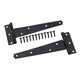 image 2 of 6" (150mm) Heavy Duty T Tee Hinges for Doors + Gates with Fixing Screws 20pc Black