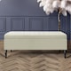 image 1 of 137cm Paris Plain Ottoman Storage Bench -Naples Shoes Bench with Black Turned Wooden Legs - Cream Upholstery Storage Footstool