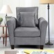 image 2 of Plush Velvet Arm Chair in Grey