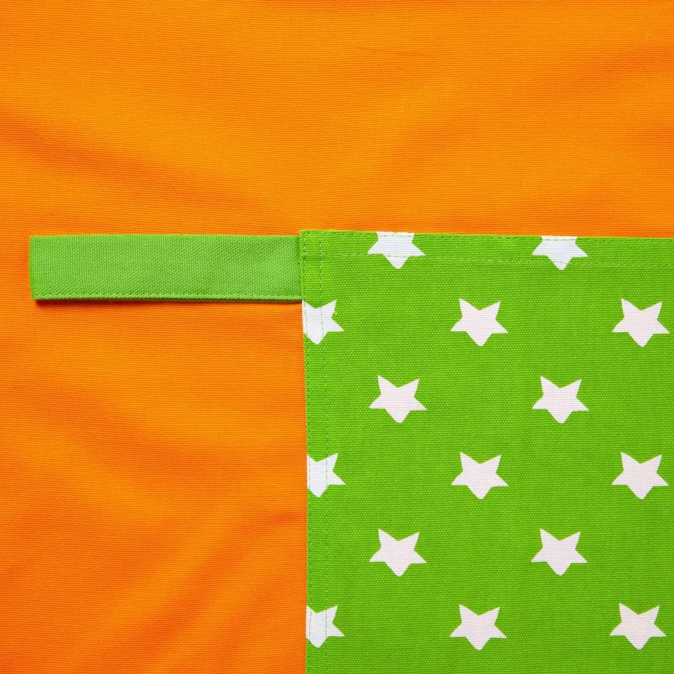 image 1 of Homescapes Orange and Green Stars Cotton Apron