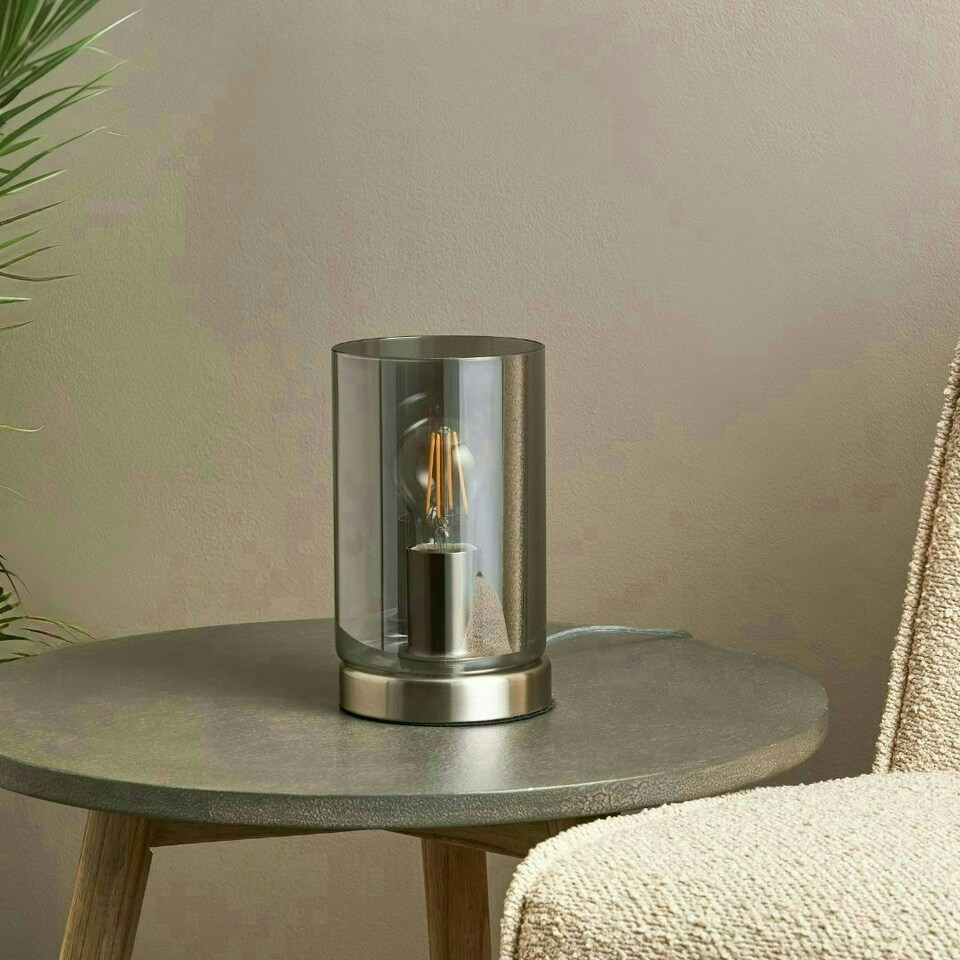 image 1 of Kingsholm Satin Nickel & Glass Touch Table Lamp Silver