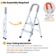 image 5 of Lightweight Step Ladders - Compact Aluminium Stepladder with Non-Slip Wide Step, Portable Silver Color - Tall Folding Ladder with Platform Silver | 2- Step 88cm