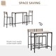 image 6 of 3 Pack Table Stool Set Industrial Design w/ Metal Frame Oak Tone MDF Panels