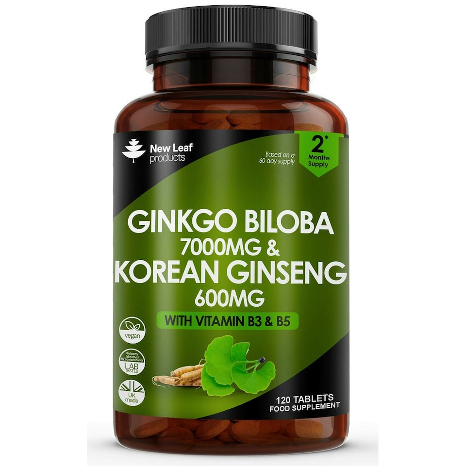 image 1 of Ginkgo Biloba, Korean Ginseng Tablets