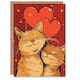 image 1 of Cute Ginger Tabby Couple Love Heart Anniversary Valentines Day Card