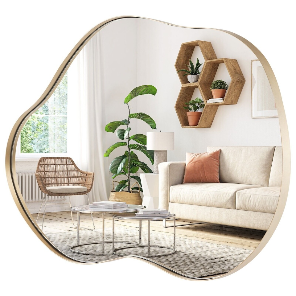 image 1 of COSTWAY Irregular Wall Mirror Decorative Vanity Mirror