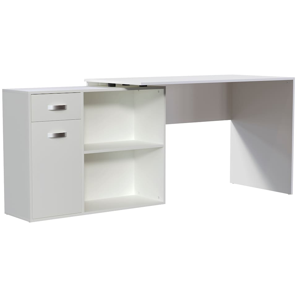 image 1 of Vida Designs Longton Adjustable Computer Desk Home Office Workstation, White