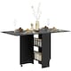 image 1 of HOMCOM Rolling Drop Leaf Dining Table Folding Kitchen Table with Open Shelves