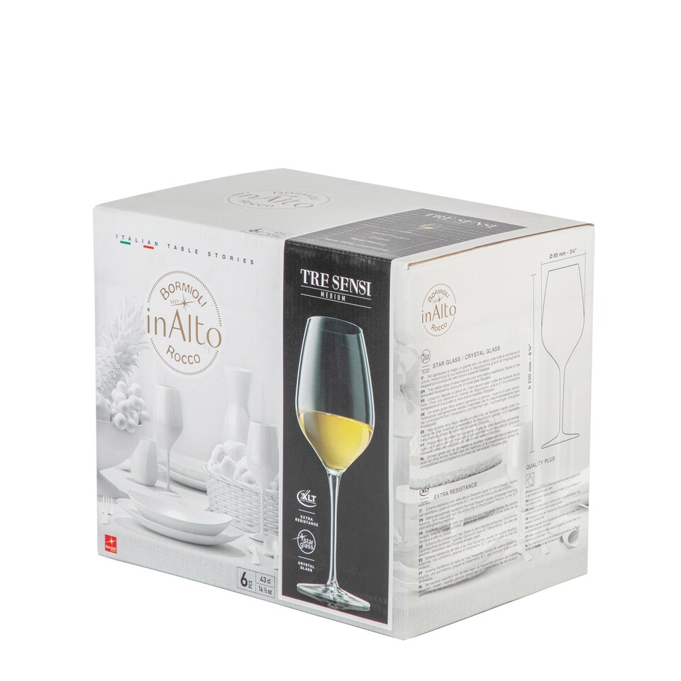 image 1 of Bormioli Rocco Inalto Tre Sensi White Wine Glasses - 430ml