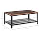 image 3 of HOMCOM Coffee Table Industrial Side Table Living Room Table with Storage Shelf and Metal Frame for Home Office, 106L x 60W x 45Hcm | Black