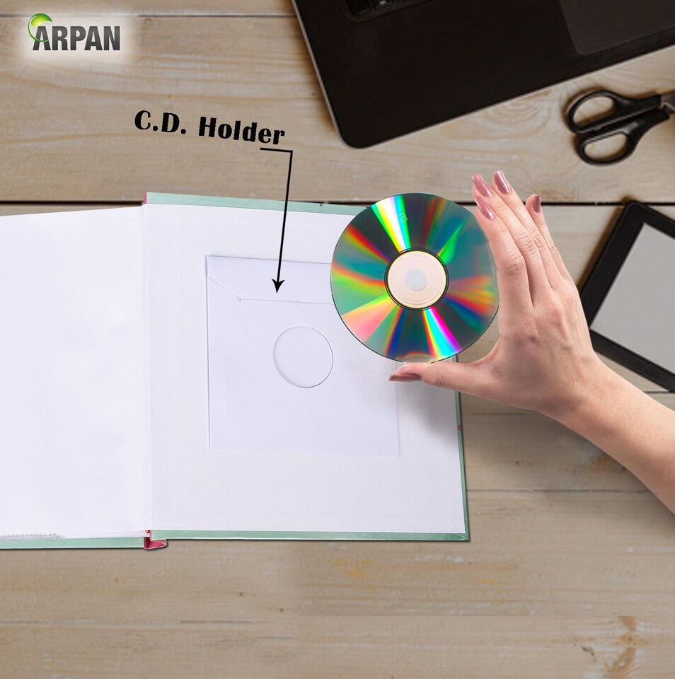 image 1 of ARPAN Large Slip In Memo Photo Album for 200 Photos 6x4" (10x15cm) – Picture Album with Memo Writing Space, Index Pages & CD/DVD Pocket – Memory Book for Family, Wedding & Travel Photos