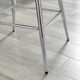 image 4 of Furniturebox Corona 2x Grey Faux Leather Silver Legs Bar Chair