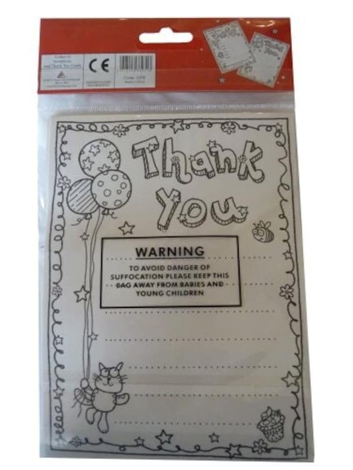 image 1 of Pack of 10 Colour-in Invite+thank You Cards