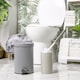 image 5 of Harbour Housewares Bathroom Pedal Bin - 3L - Matt Grey - Round Stainless Steel Slim Rubbish Dustbin Lid and Inner Liner Bucket