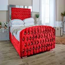 Skipton Crush King Bed Frame - Red