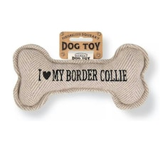 History & Heraldry Pre-Personalised Squeaky Bone Dog Toy - Border Collie