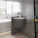 image 7 of AICA 395mm Matte Anthracite Bathroom Vanity Unit With Integrated Sink, 1 Door Soft-Close Place in the corner