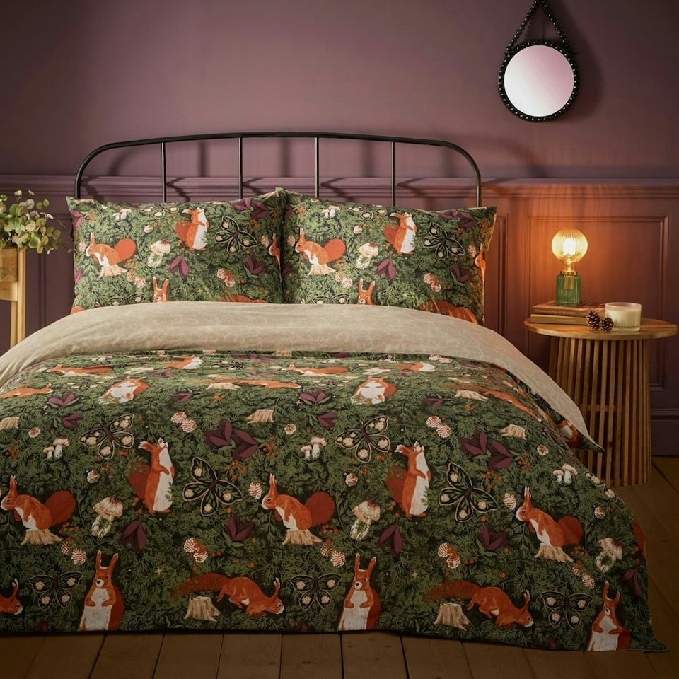 image 1 of furn. Pineberry Forest Woodland Super King Duvet Cover Set