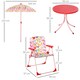 image 7 of Outsunny Kids Folding Picnic Table Chair Set Butterfly Pattern Outdoor Parasol